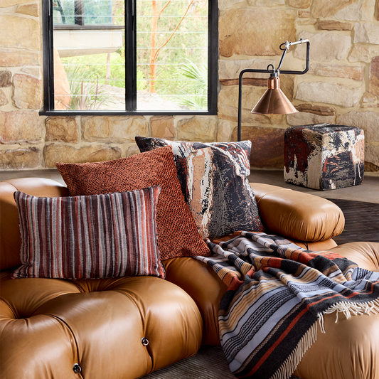 Banksia cushion in Coral